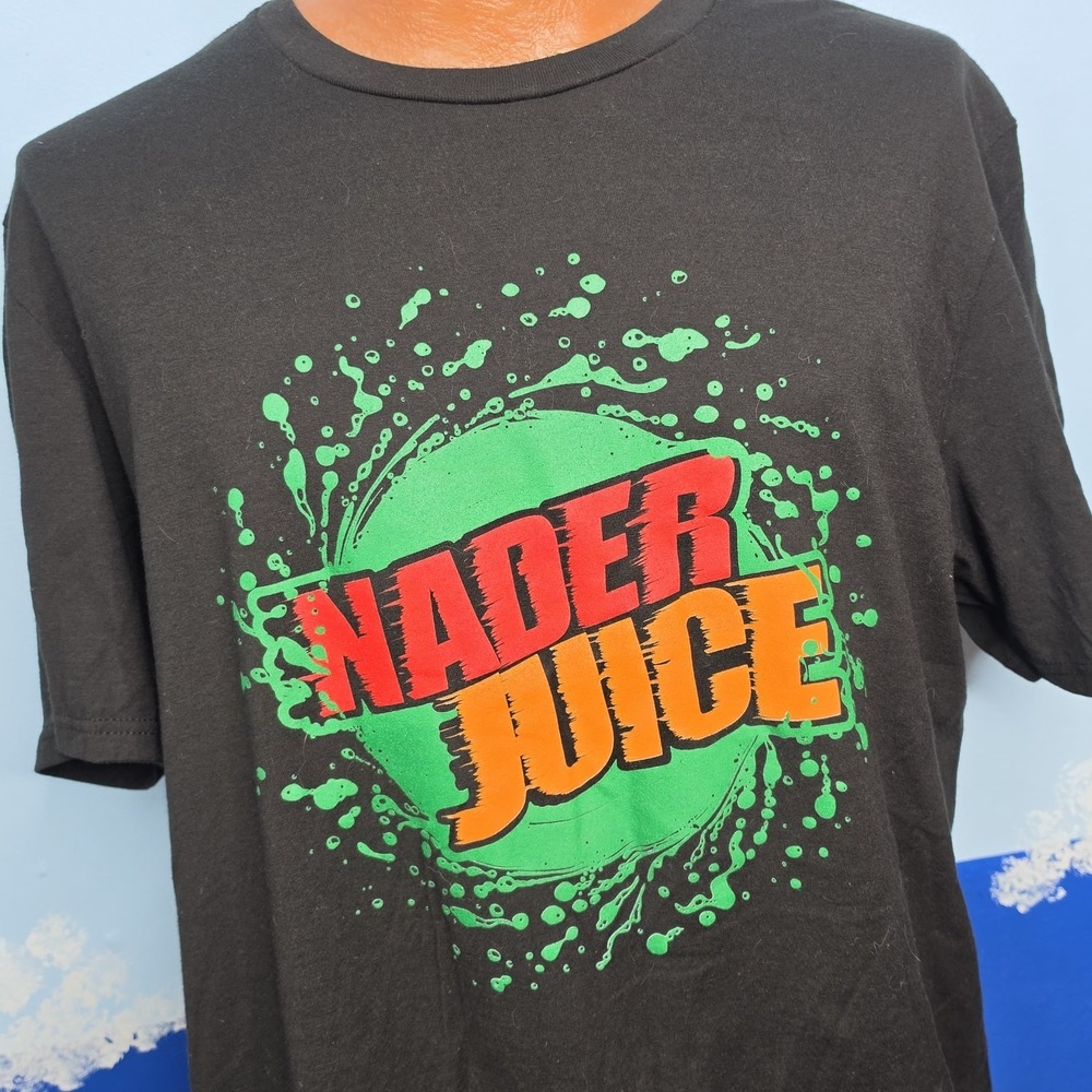 Nader Juice T Shirt Mens XL Black Graphic Tee Funny‎ Novelty Short Sleeve